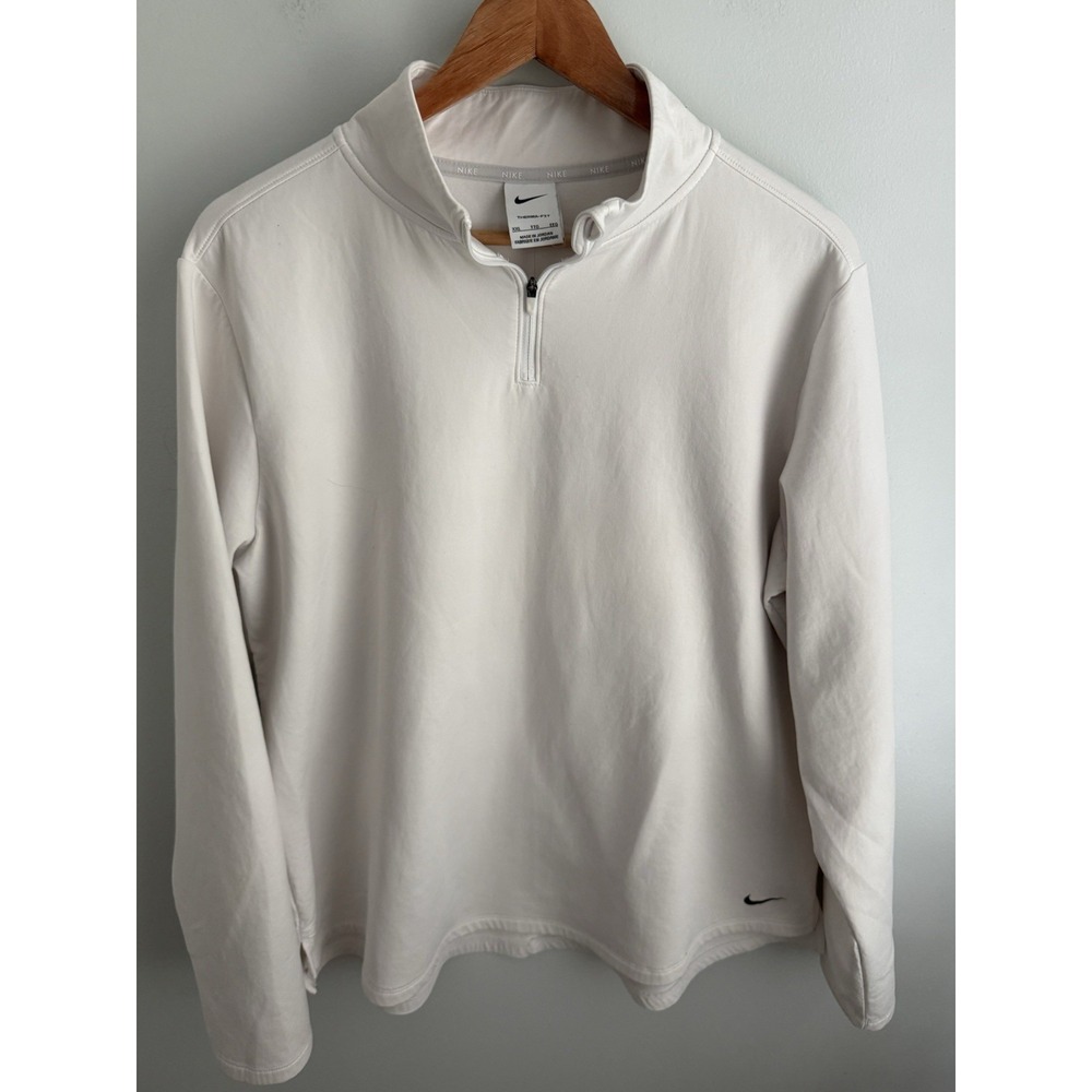 Nike Women's XXL White Therma-Fit 1/4 Quarter Zip Long Sleeve Pullover Top